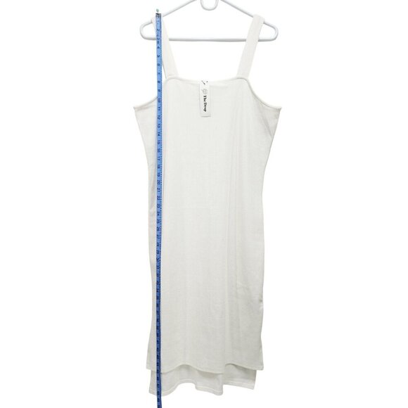 The Drop Womens White Sleeveless Ribbed Midi Dress Size XXL Cotton Blend - Picture 10 of 14